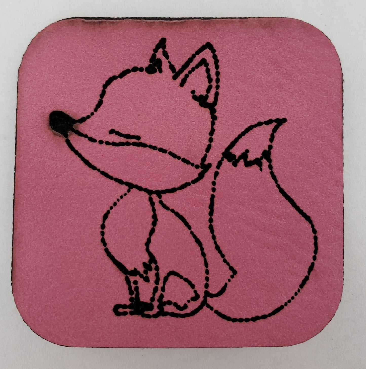 Kunstleder Label, Patch, Etikett, Aufnäher, klassisch Fuchs rosa, mint, braun, blau, grau, beigebraun, rot
