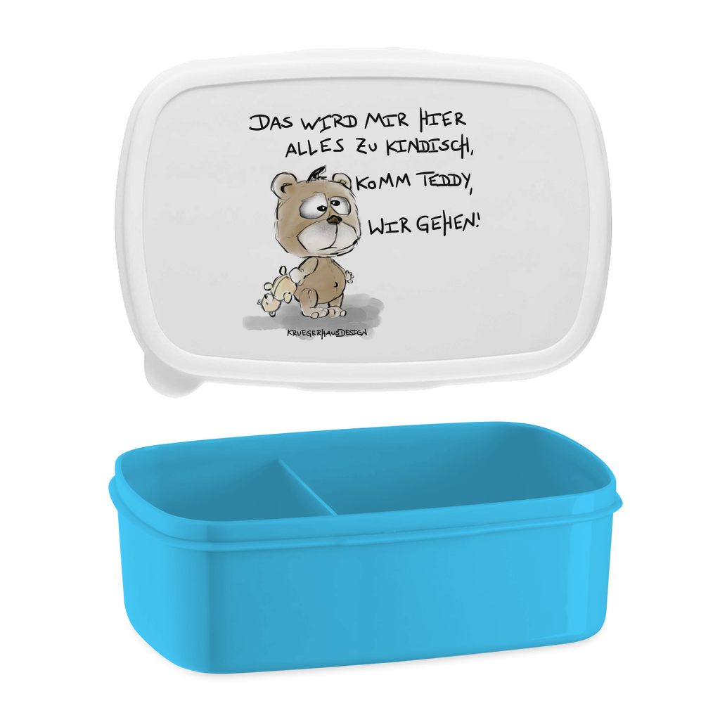 Lunchbox mit Aufteilung , Brotdose, Kruegerhausdesign Monster mit Spruch,Das wird mir hier alles zu.... #72