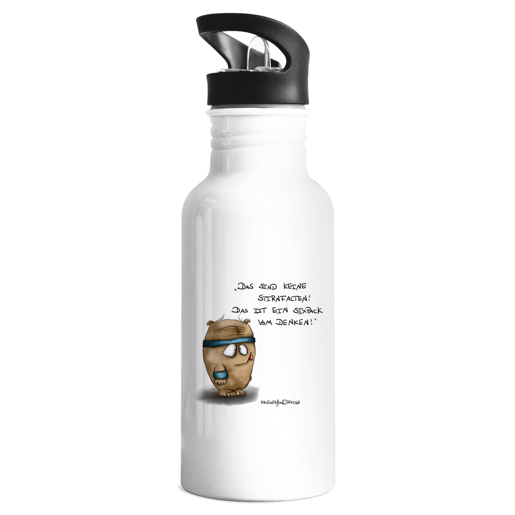 Edelstahl-Trinkflasche, Kruegerhausdesign Monster mit Spruch, Das sind keine Stirnfalten !... #40