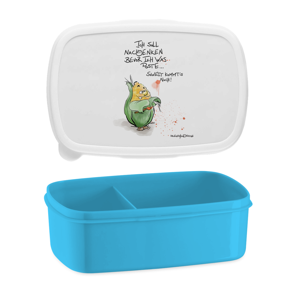 Lunchbox mit Aufteilung, Brotdose, Kruegerhausdesign Monster mit Spruch, Ich soll nachdenken bevor ich was... #8