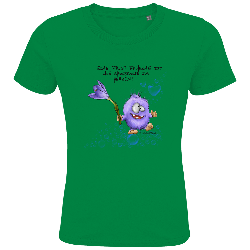 Kids Premium Bio T-Shirt, Eine Prise Frühling ist wie Ahoibrause im Herzen