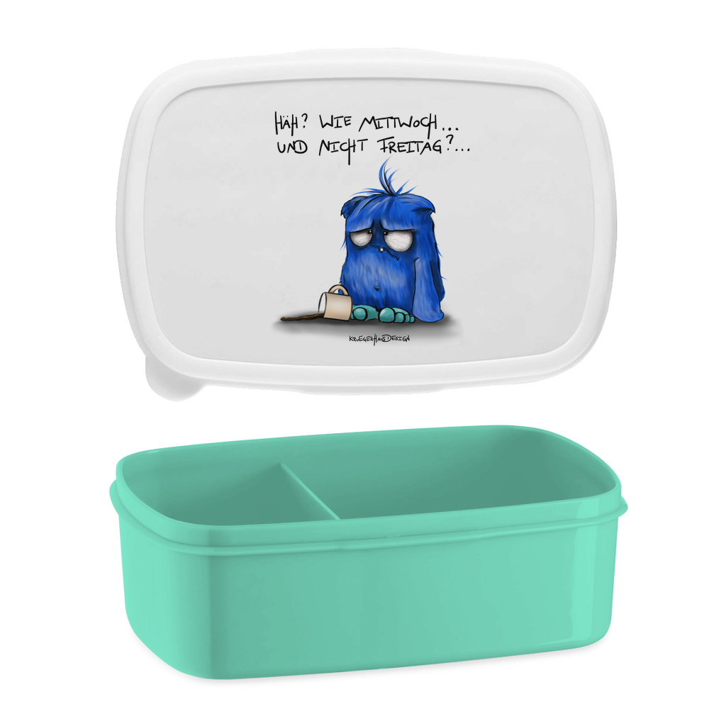 Lunchbox mit Aufteilung, Brotdose, Kruegerhausdesign Monster mit Spruch, Häh?! Wie Mittwoch und nicht Freitag!... #25