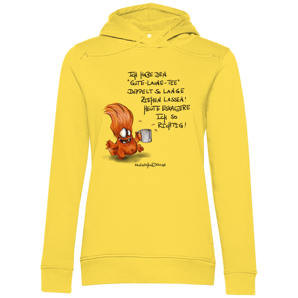 Damen Premium Bio Hoodie, slim fit, Ich hab den Gute Laune Tee...