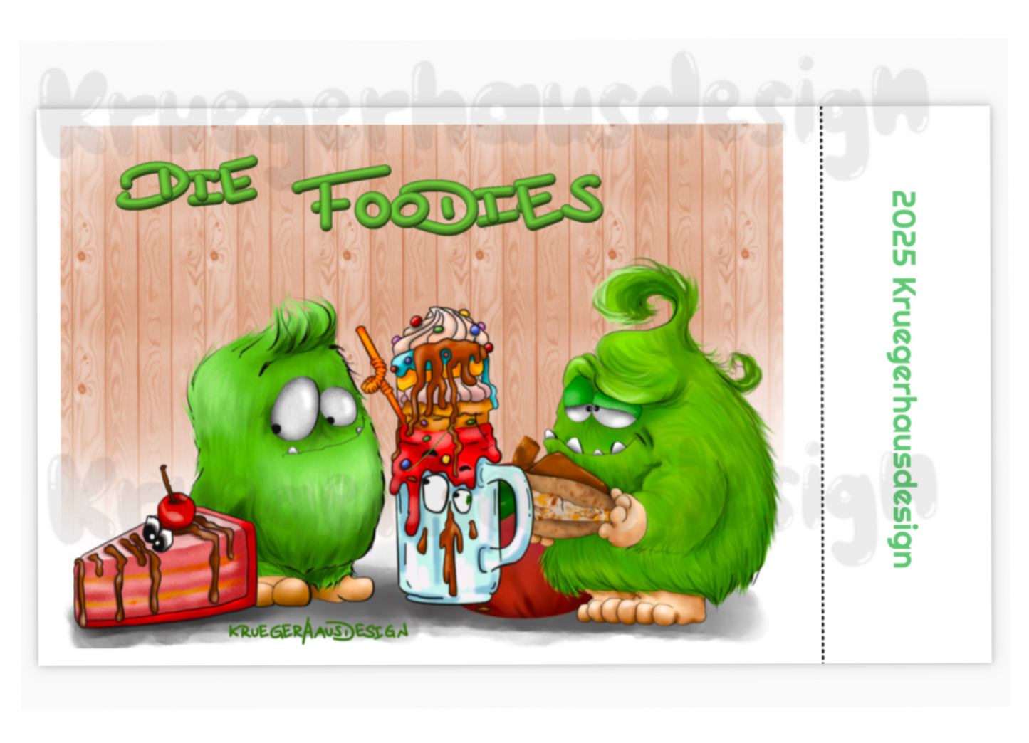 Postkarten  Kalender Kruegerhausdesign Monster Die Foodies 2025 NEU