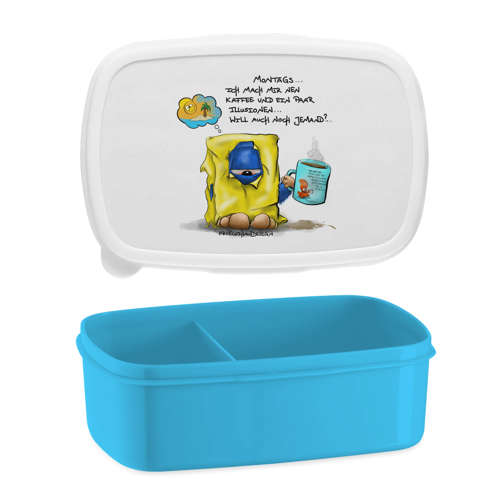 Lunchbox mit Aufteilung, Brotdose, Kruegerhausdesign mit Monster und Spruch, Montags... #318