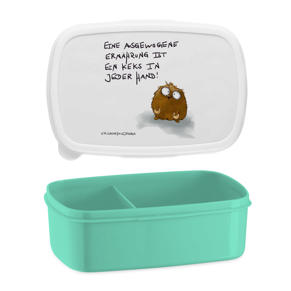 Lunchbox mit Aufteilung, Brotdose, Kruegerhausdesign Monster mit Spruch, Eine ausgewogene Ernährung ist... #70