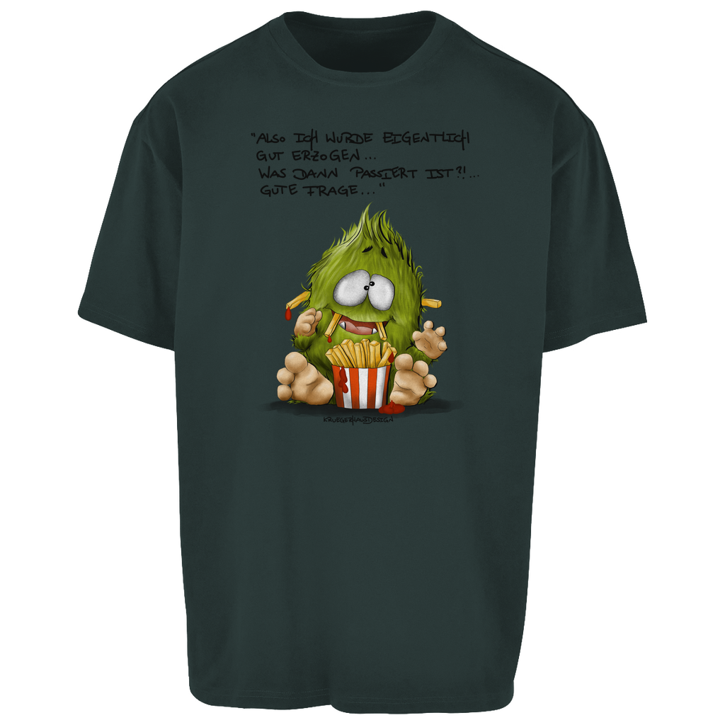 Oversize T-Shirt,  dunkle Schrift. Kruegerhausdesign Monster Spruch, Also eigentlich wurde ich...  297