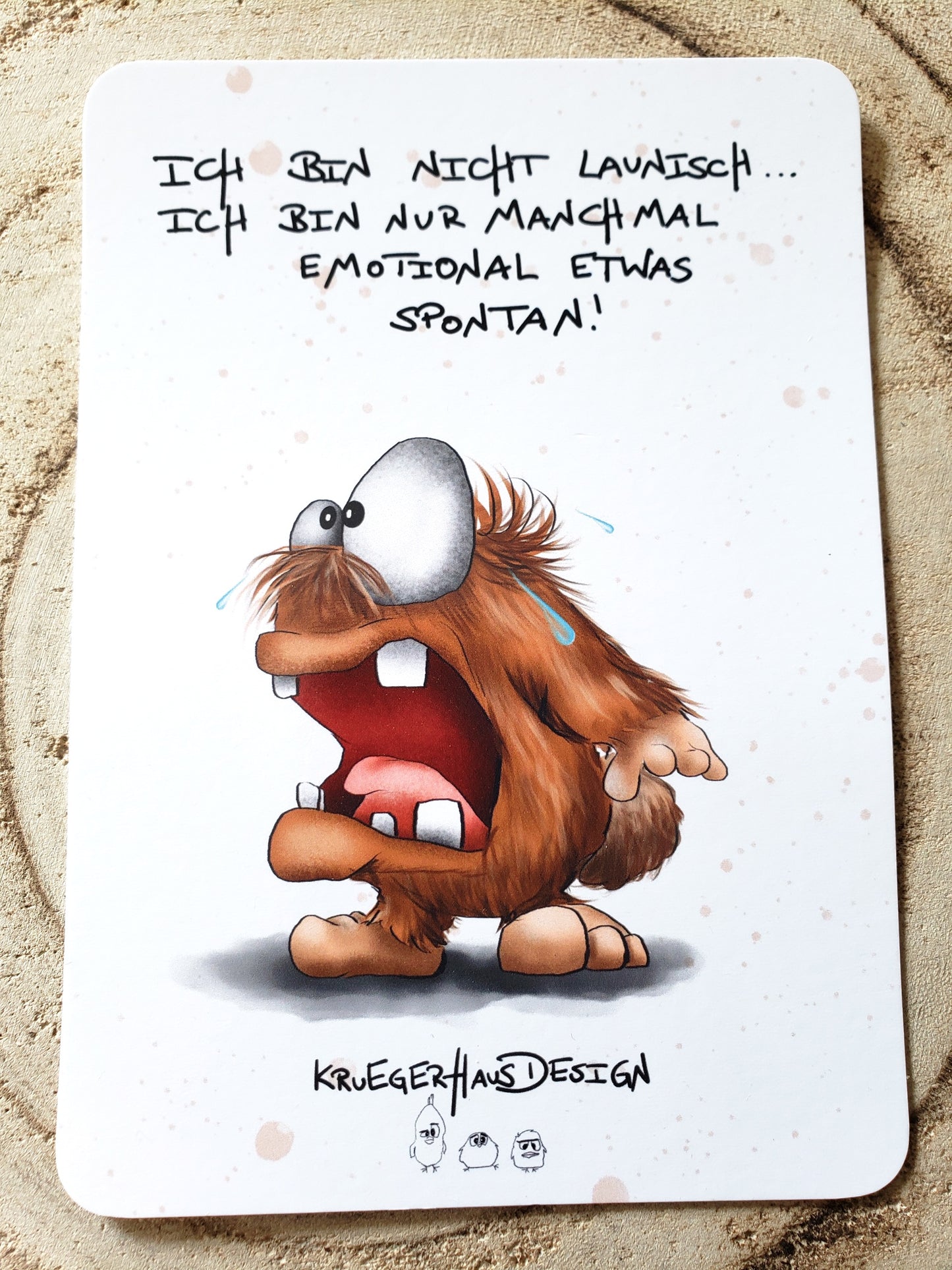 Postkarte Monster Kruegerhausdesign mit Spruch "Ich bin nicht launisch..."