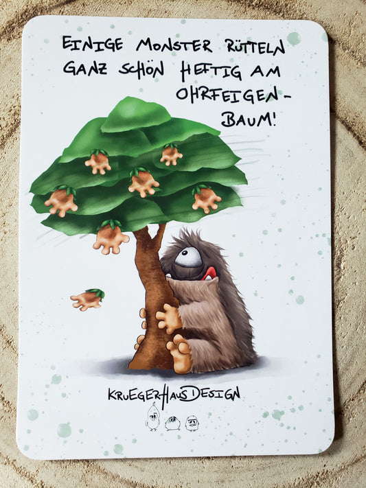 Postkarte Monster Kruegerhausdesign "Einige Monster rütteln ganz schön..."