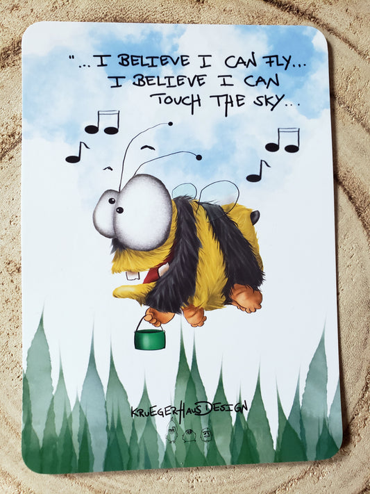 Postkarte Monster Kruegerhausdesign "I believe I can fly..." Hummel