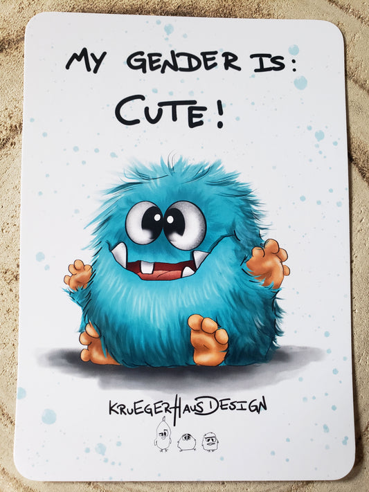 Postkarte Monster Kruegerhausdesign "My Gender is: Cute!"