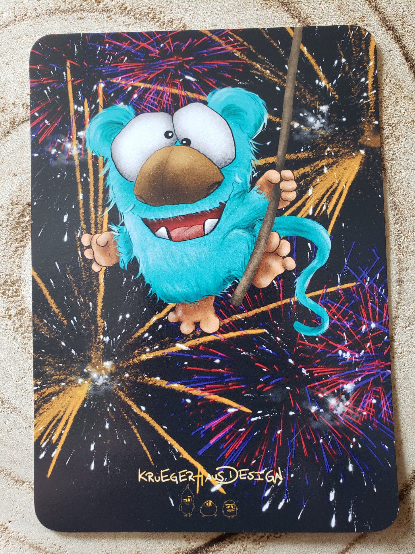 Postkarte Monster Kruegerhausdesign Partykarte Nummer 2 Feuerwerk