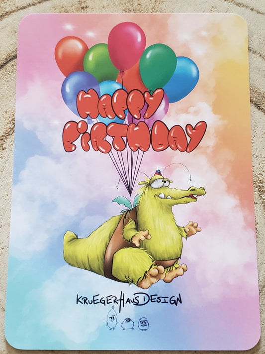 Postkarte Monster Kruegerhausdesign Einhorn "Happy Brithday..."