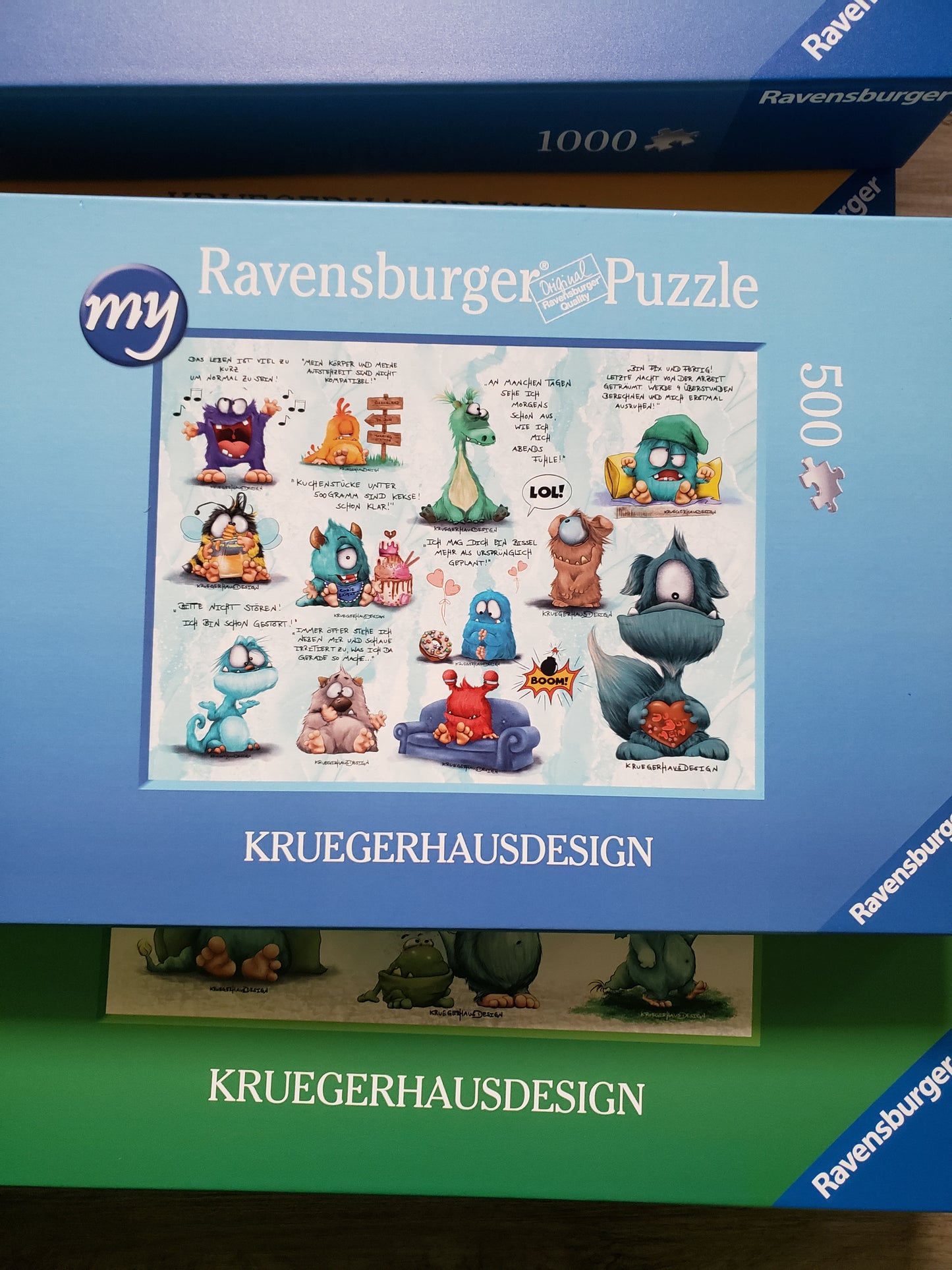 Puzzle 500 Teile Kruegerhausdesign Monster Sprüche blau 49x36cm