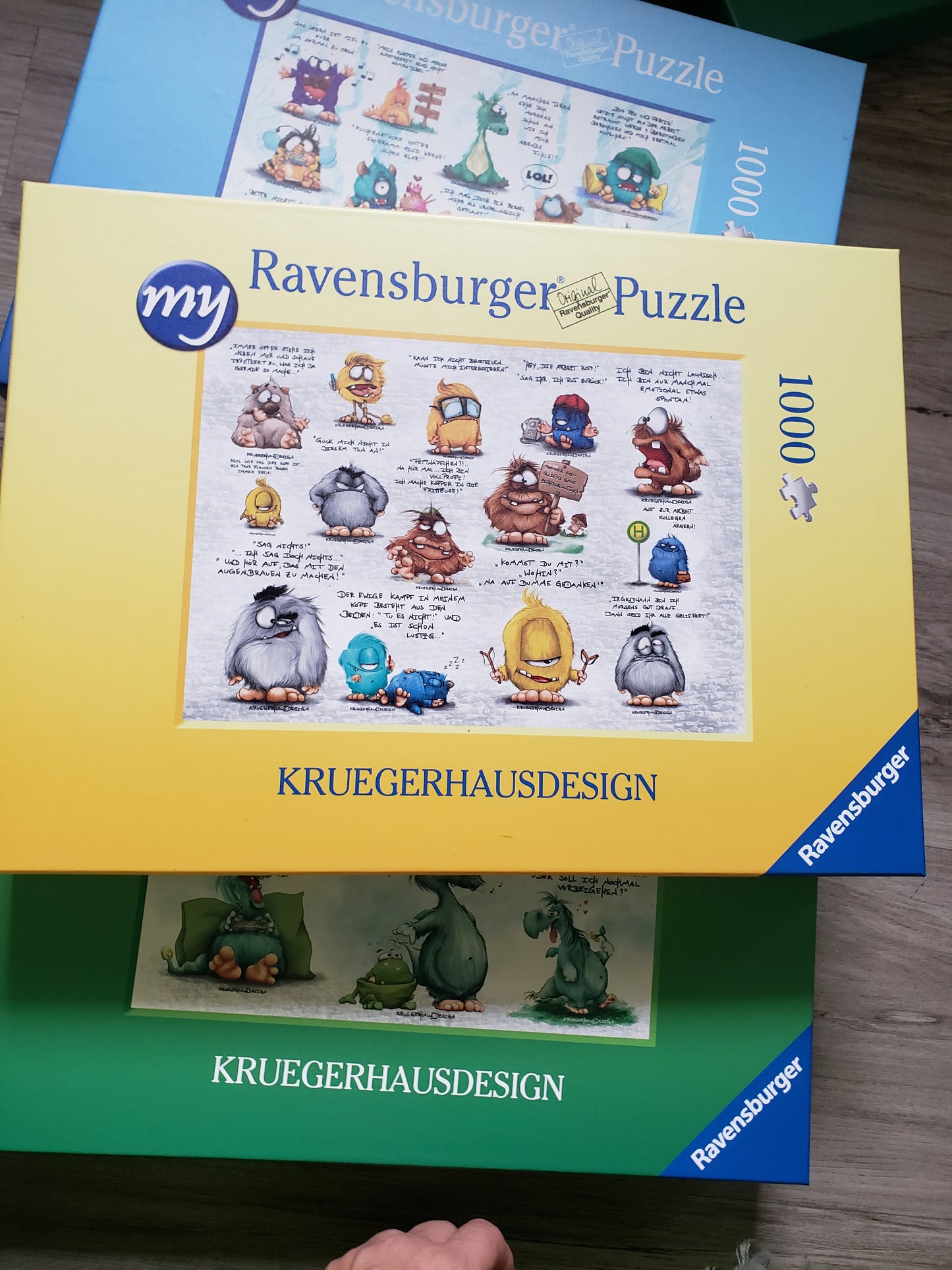 Puzzle 1000 Teile Kruegerhausdesign Monster Sprüche gelb 70x50cm