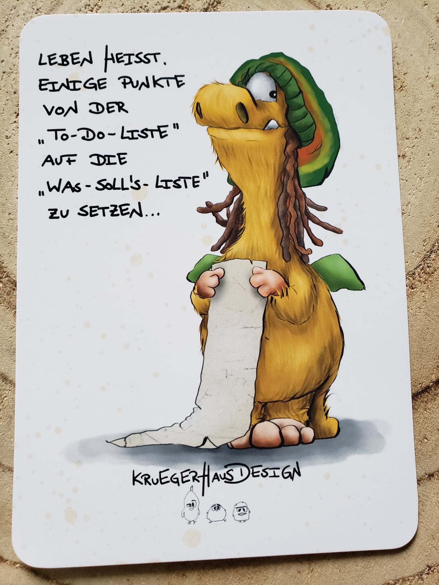 Postkarte Monster Kruegerhausdesign  "Leben heißt..."