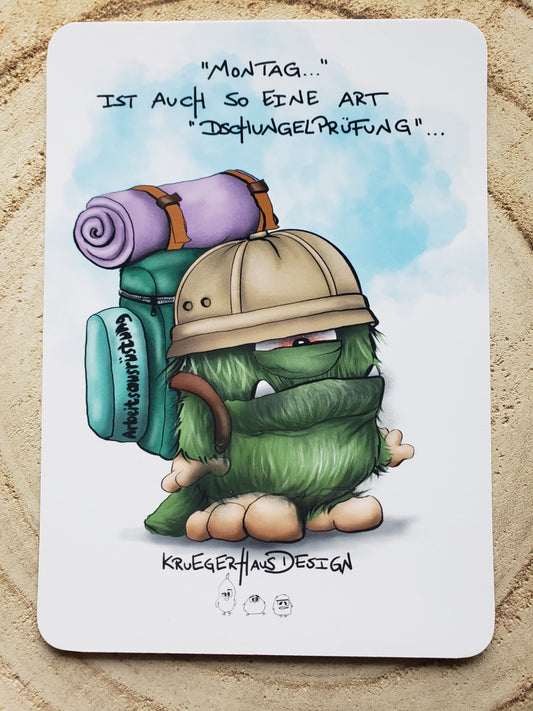 Postkarte Monster Kruegerhausdesign  " Montag... ist auch so eine Art..."
