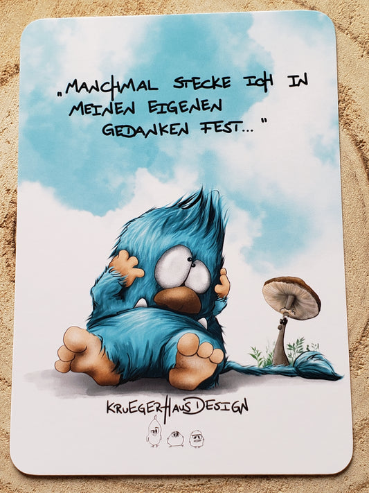 Postkarte Monster Kruegerhausdesign  "Manchmal stecke ich in meinen eigenen..."