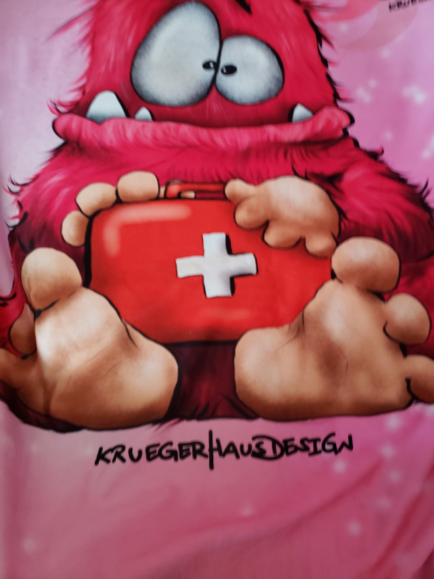 Premium Kuscheldecke, superweich, 150 x 200cm, Kruegerhausdesign Monster, Ich liebe Eis...