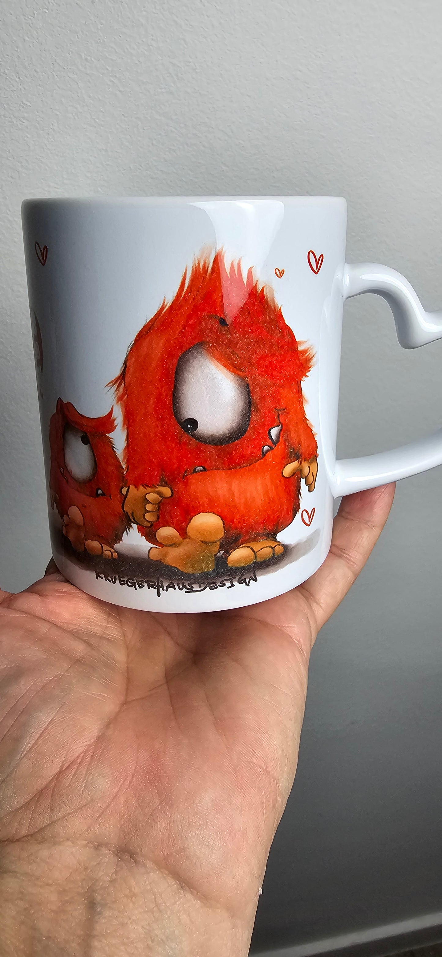 Muster Tasse, Kaffeetasse Kruegerhausdesign Herzhenkel Du und ich Love