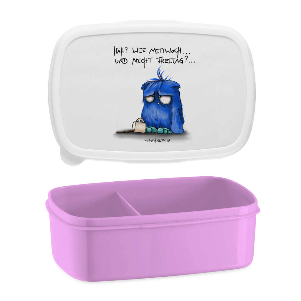 Lunchbox mit Aufteilung, Brotdose, Kruegerhausdesign Monster mit Spruch, Häh?! Wie Mittwoch und nicht Freitag!... #25