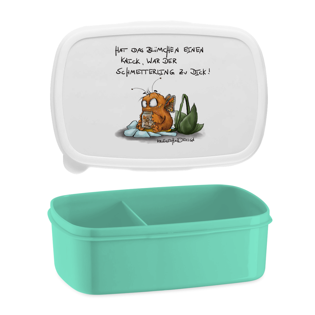 Lunchbox mit Aufteilung, Brotdose, Kruegerhausdesign Monster mit Spruch, Hat das Blümchen einen Knick...#42