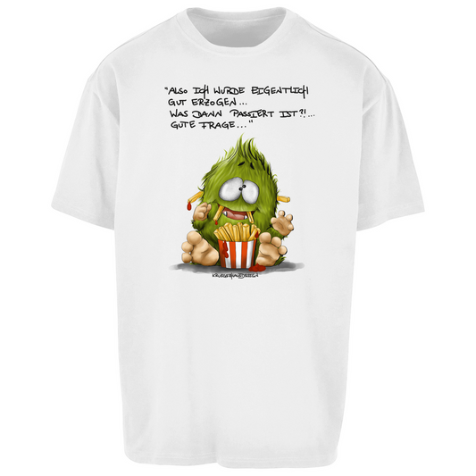 Oversize T-Shirt,  dunkle Schrift. Kruegerhausdesign Monster Spruch, Also eigentlich wurde ich...  297