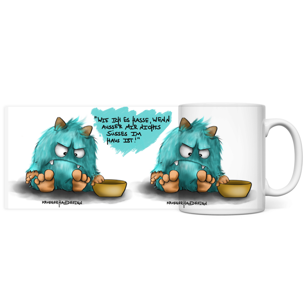 Tasse, Kaffeetasse, Teetasse, Kruegerhausdesign Monster mit Spruch, 2. Variante, Wie ich es hasse