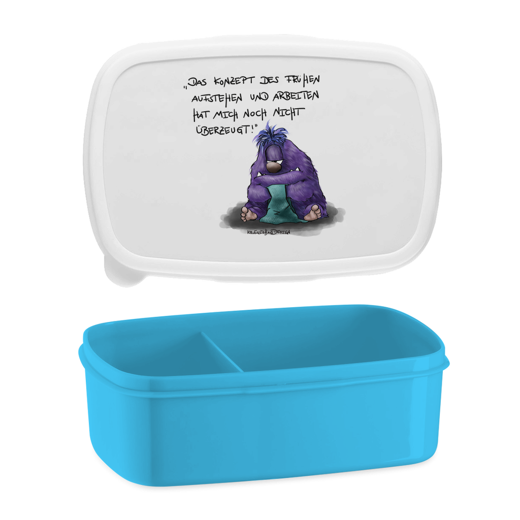 Lunchbox mit Aufteilung, Brotdose,  Kruegerhausdesign Monster mit Spruch, Das Konzept des frühen Aufstehen... #11
