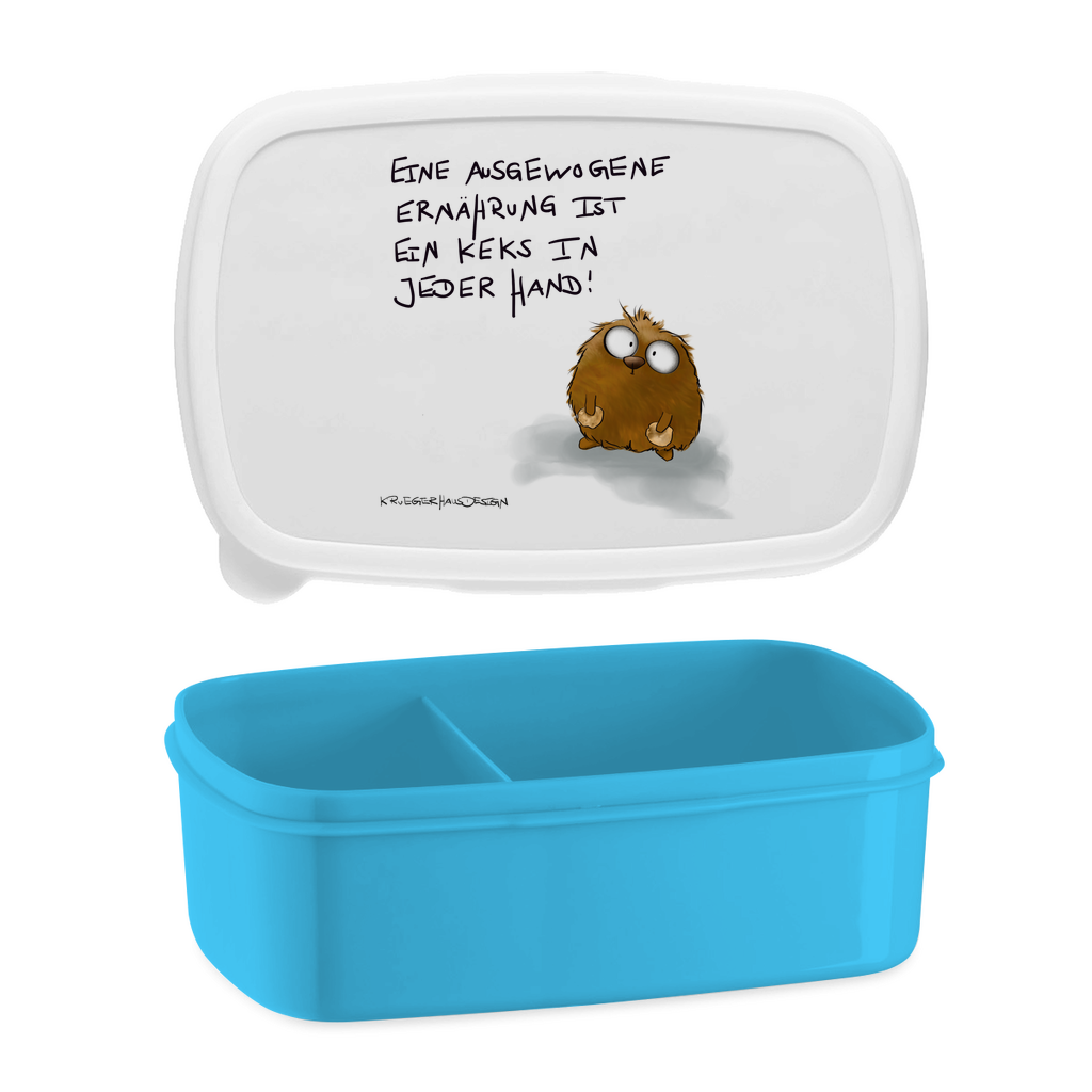 Lunchbox mit Aufteilung, Brotdose, Kruegerhausdesign Monster mit Spruch, Eine ausgewogene Ernährung ist... #70