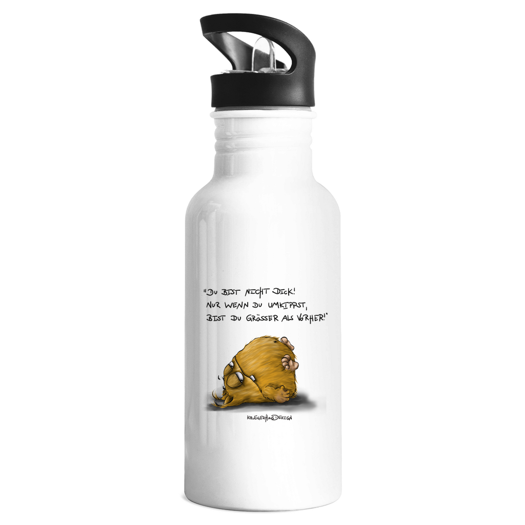 Edelstahl-Trinkflasche, Kruegerhausdesign Monster mit Spruch, Du bist nicht dick!... #17