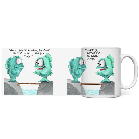 Tasse, Kaffeetasse Kruegerhausdesign Sternzeichen Fische Monster