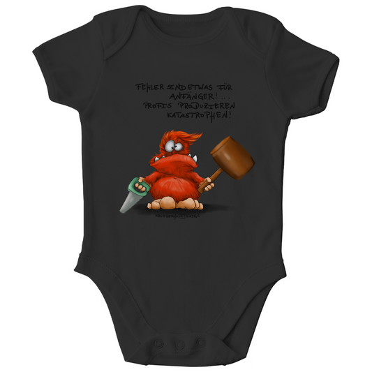 Kinder Bio Body, Baby Body, Kruegerhausdesign Monster Spruch, schwarze Schrift, Fehler sind etwas ... #151