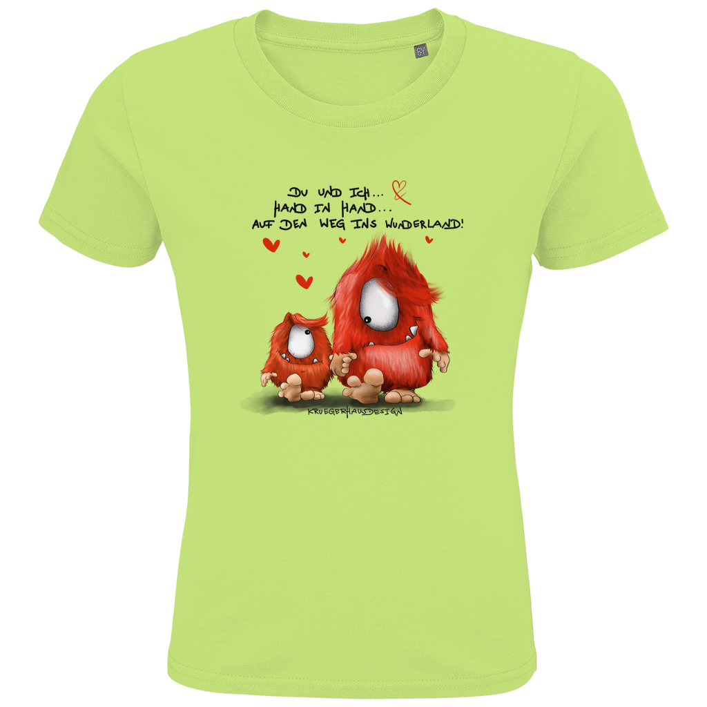 Kids Premium Bio T-Shirt, Du und ich... Hand in Hand... auf den Weg ins Wunderland!