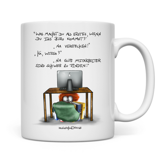 Tasse, Kaffeetasse, Teetasse, Kruegerhausdesign Monster mit Spruch, das Büro Monster