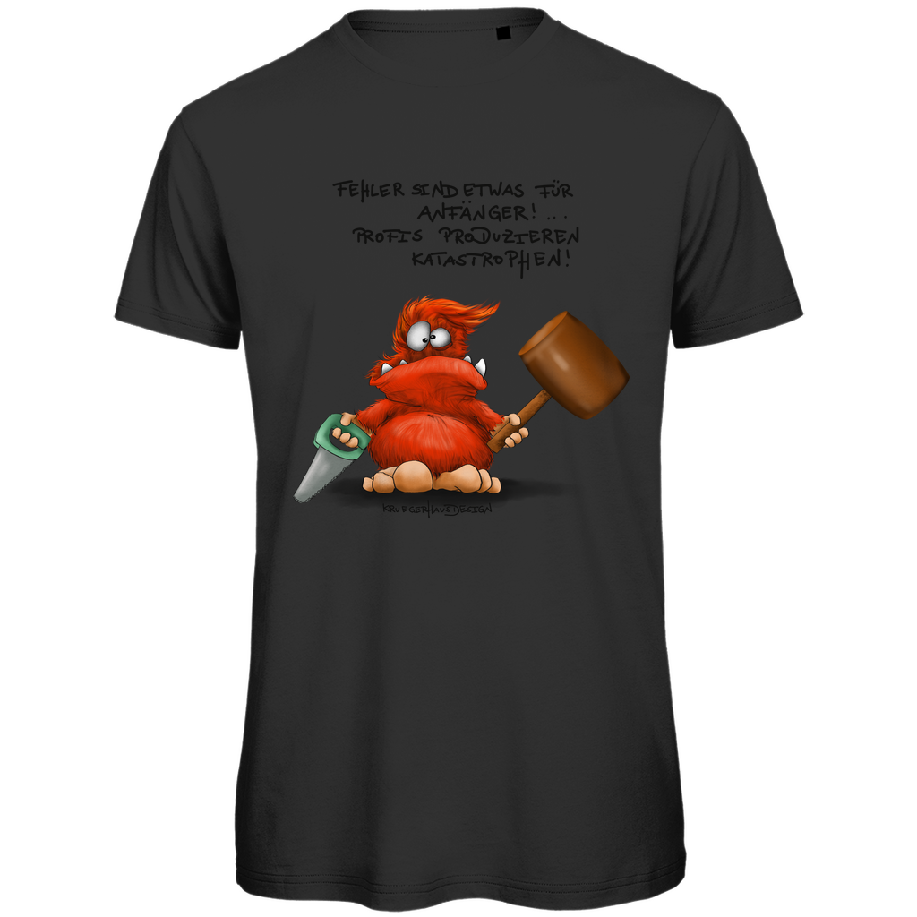 Herren Premium Bio T-Shirt, Kruegerhausdesign Monster Spruch, schwarze Schrift, Fehler sind etwas ... #151