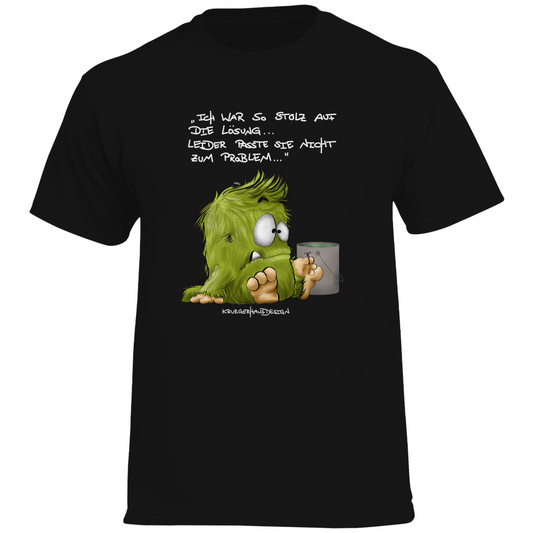 Herren Promo T-Shirt, Kruegerhausdesign Monster Spruch, helle Schrift, Ich war so stolz ... 298a