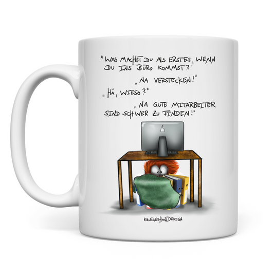 Tasse, Kaffeetasse, Teetasse, Kruegerhausdesign Monster mit Spruch, das Büro Monster