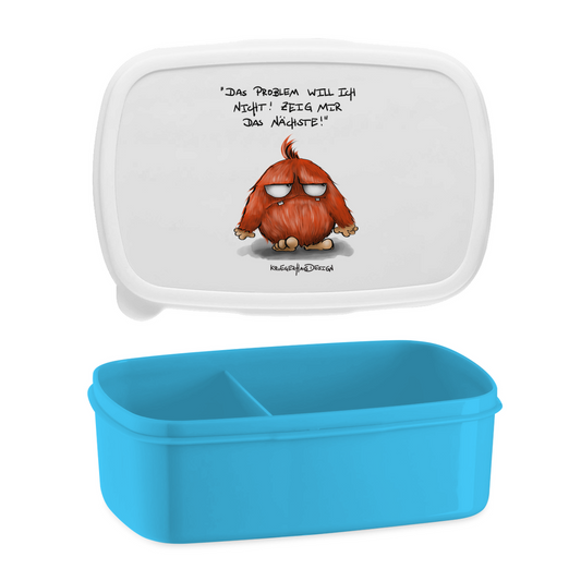 Lunchbox mit Aufteilung, Brotdose, Kruegerhausdesign mit Monster und Spruch, Das Problem will ich nicht... #19