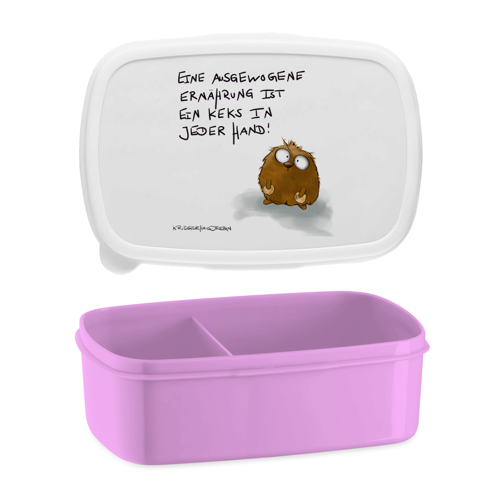 Lunchbox mit Aufteilung, Brotdose, Kruegerhausdesign Monster mit Spruch, Eine ausgewogene Ernährung ist... #70