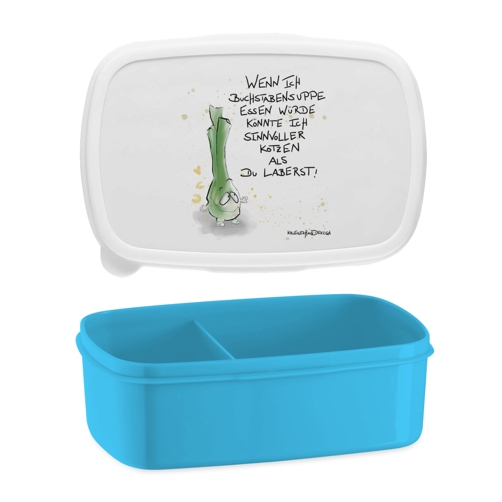 Lunchbox mit Aufteilung, Brotdose, Kruegerhausdesign Monster mit Spruch, Wenn ich Buchstabensuppe essen würde... #9