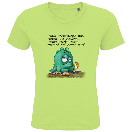 Kids Premium Bio T-Shirt, Meine Fremdsprachen sind Ironie und Sarkasmus. Leider sprechen meine Kollegen nur dummes Zeug!