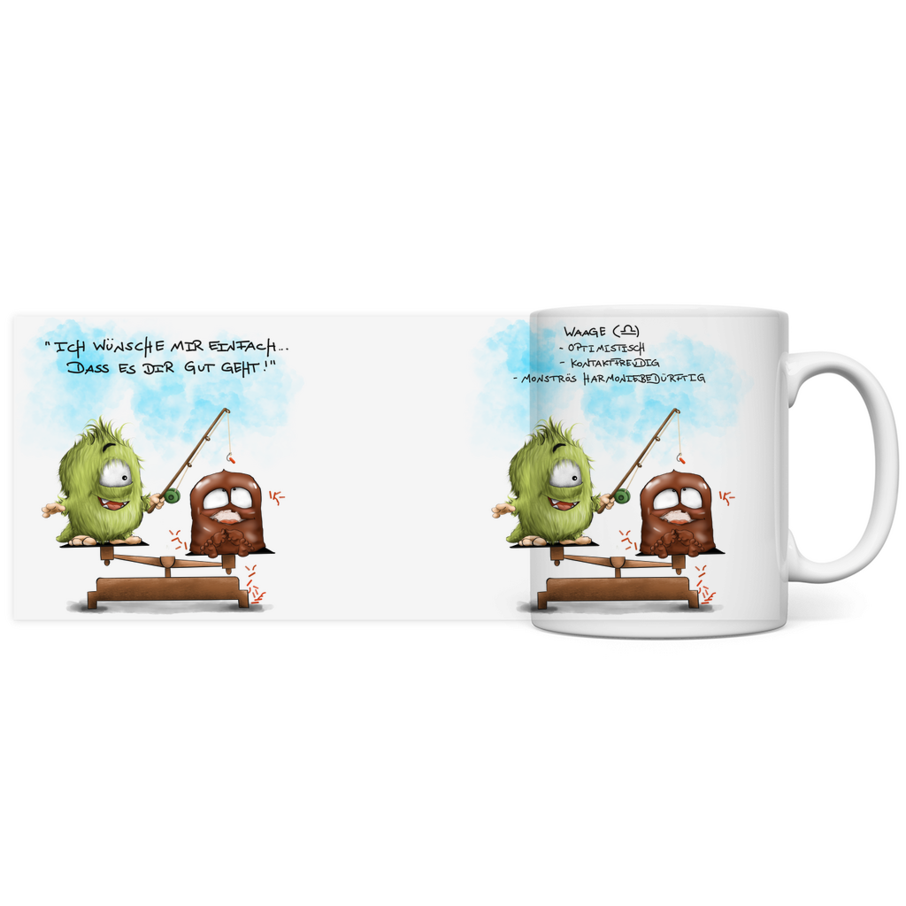 Tasse, Kaffeetasse Kruegerhausdesign Sternzeichen Waage Monster