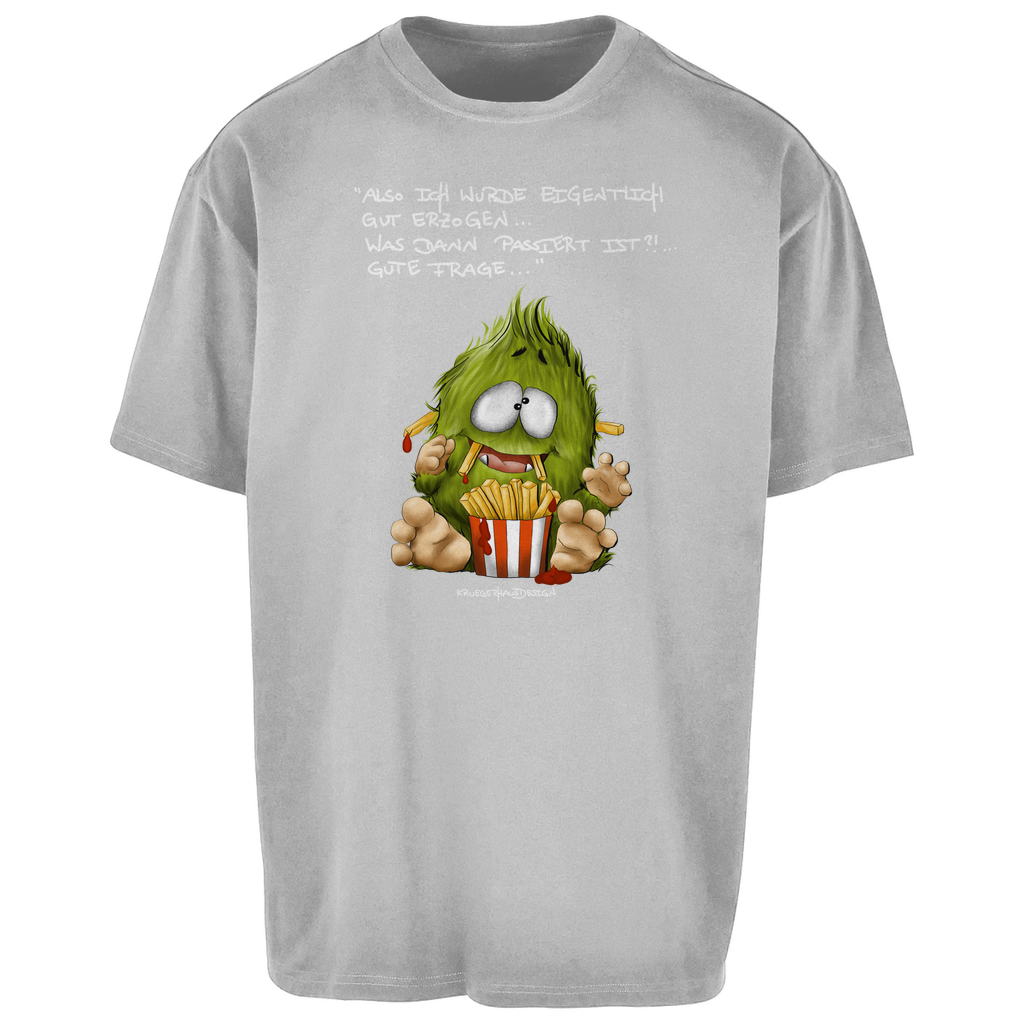 Oversize T-Shirt,  Kruegerhausdesign Monster Spruch helle Schrift, also eigentlich bin ich gut... 297a