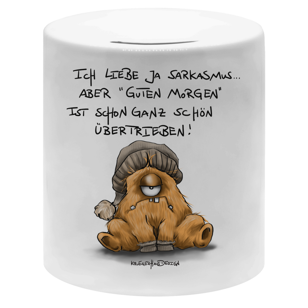 Money box, Spardose, Kaffeetasse, Teetasse, Kruegerhausdesign Monster mit Spruch, Sarkasmus