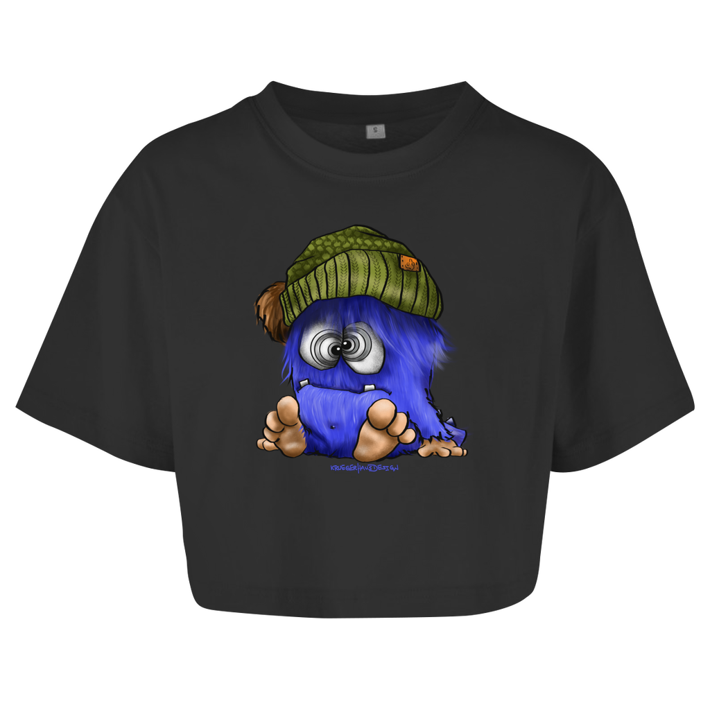 Damen Oversize Crop Top Tinnitus Monster