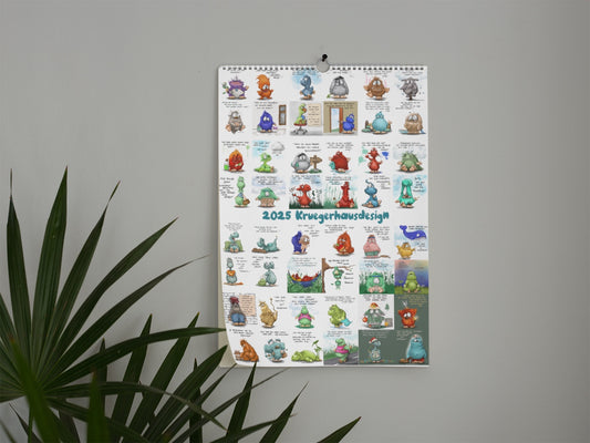 A3 XL Kalender Wandkalender Kruegerhausdesign Monster 2025 NEU