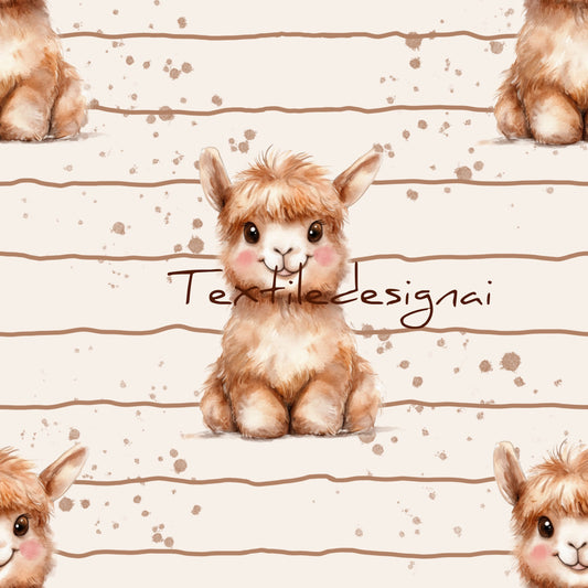 Digitale Stoffdesign, Tapeten oder Papeterie Design, Aquarell  Lama in 5 Varianten oder ein Wunschdesign