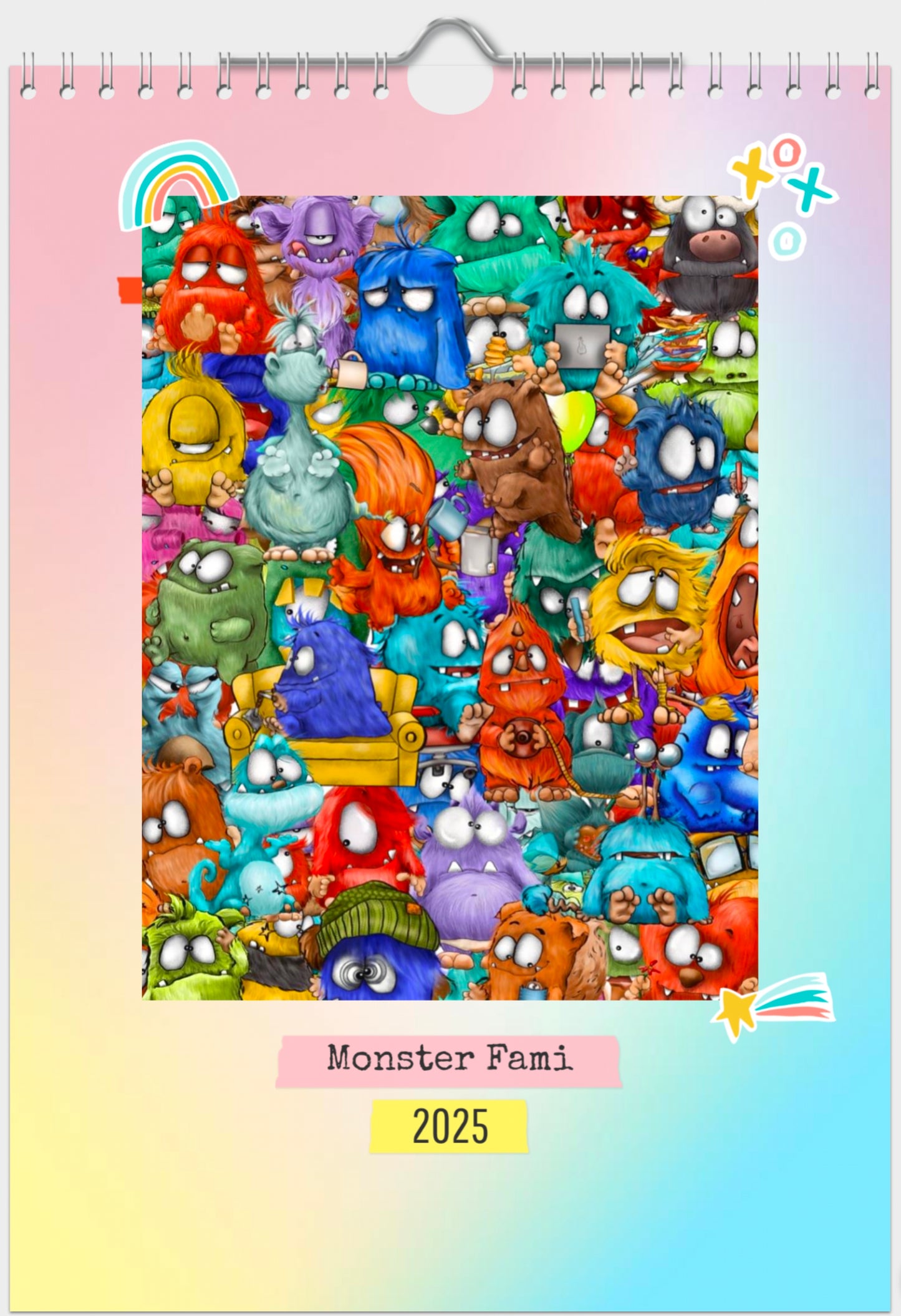 Muster A4 Familienplaner Kalender Kruegerhausdesign Monster Fami 2025 5 Spalten