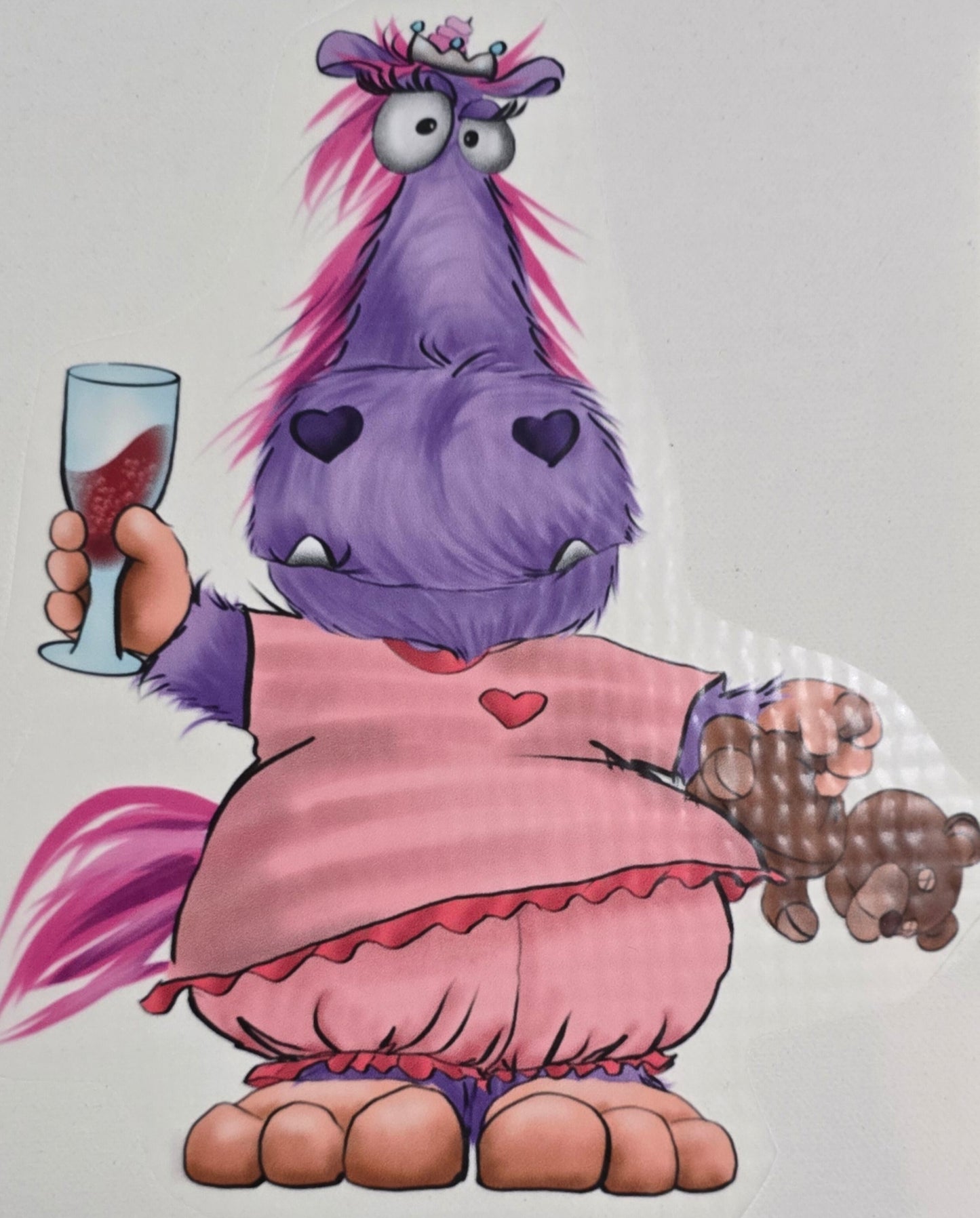 Bügelbild Kruegerhausdesign Monster Einhorn Hilde Schlafanzugprinzessin